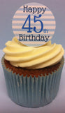 Blue Stars & Stripes Birthday - Twelve Cake Toppers