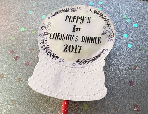 Personalised 1st Christmas Dinner Topper