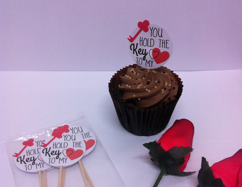 Key to my Heart - Twelve Cake Toppers