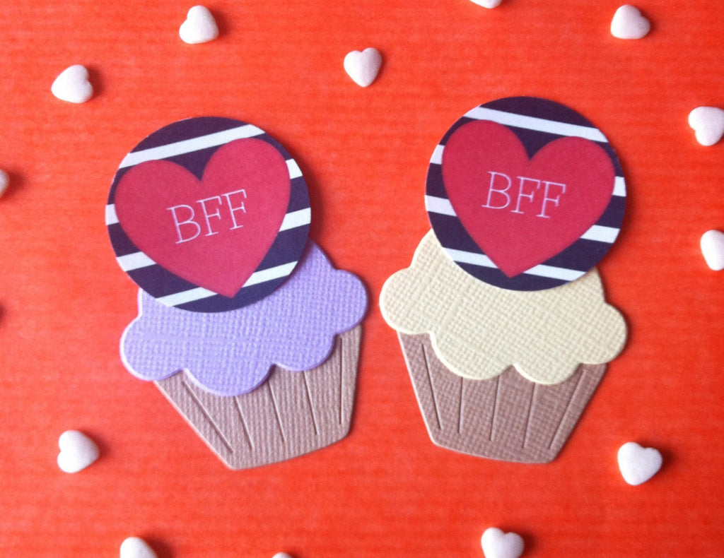 BFF Heart Cake Toppers